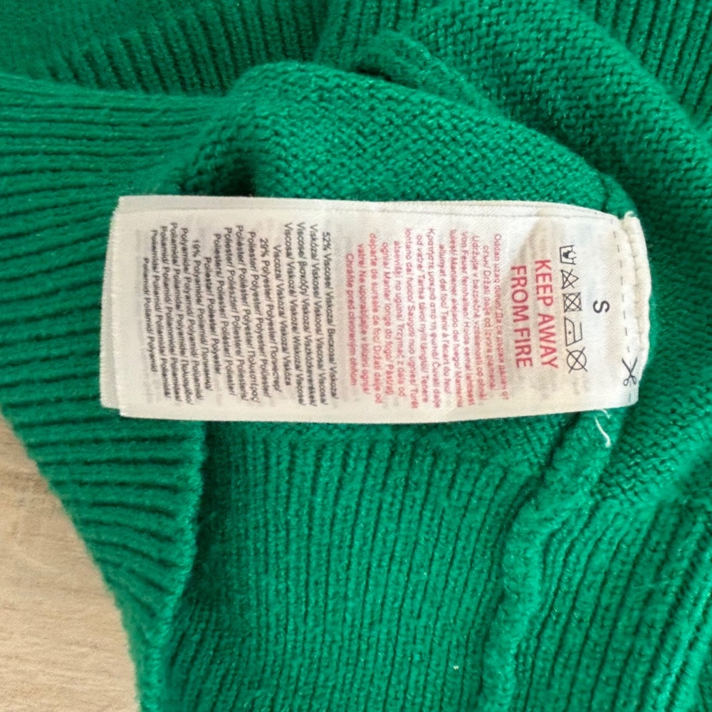 Beloved Green V-Neck Cardigan Sweater - Soft Knit Button Front - Size S - Picture 6 of 6